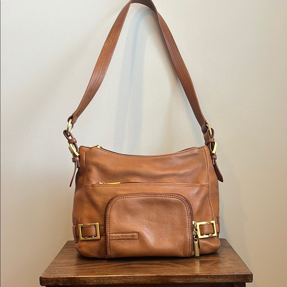 Stone Mountain Accessories Tan Leather Shoulder Bag